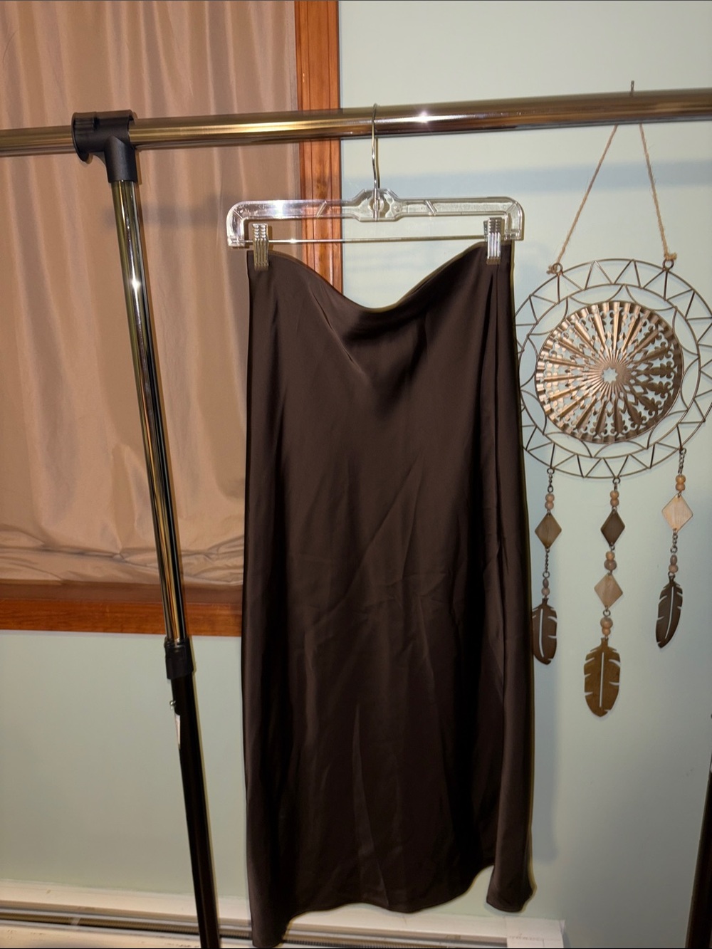 Zara Brown Satin Slip Skirt - nwt
